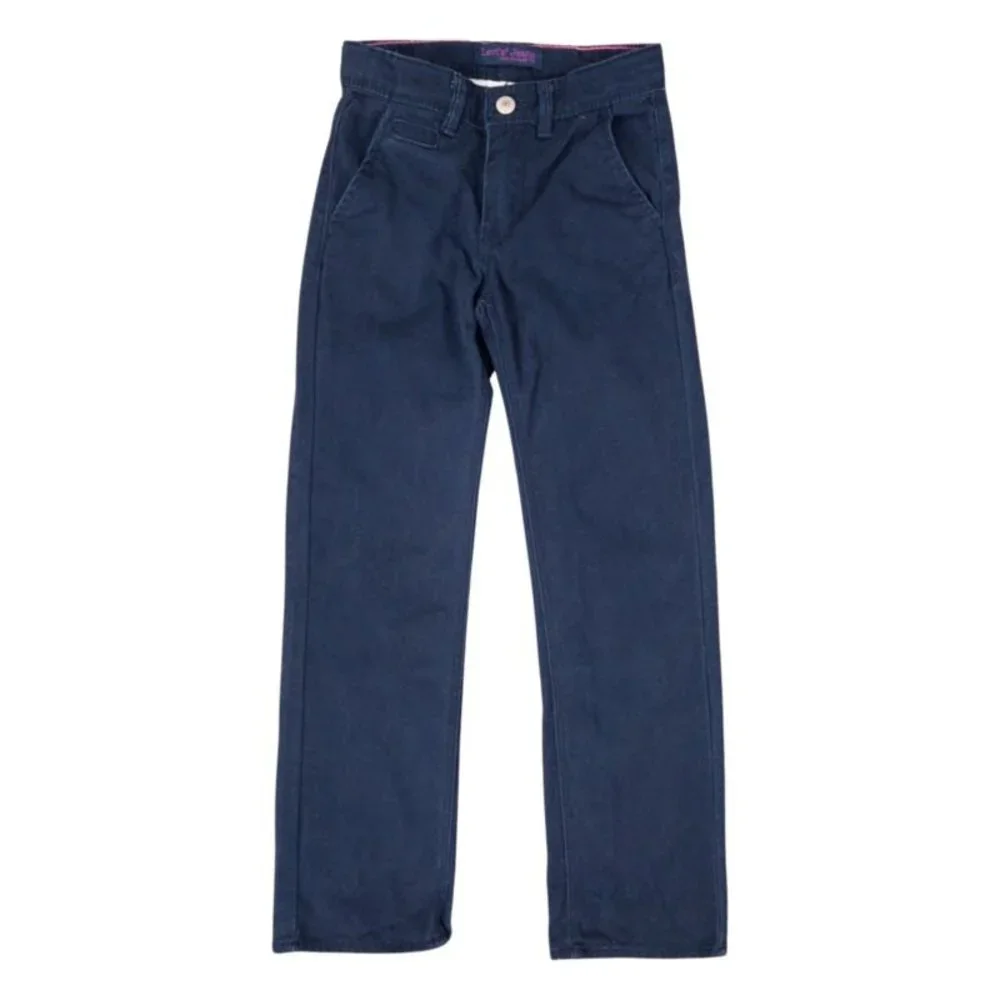 Levi's Slim Straight Fit Girls Chino Pants School Uniform‎ Navy Blue Sz 6